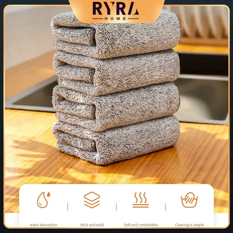 

Absorbent Kitchen Towel Washing Household Cleaning Cloth Rags Water Microfiber Non-stick Oil Kitchen Tools And Gadgets