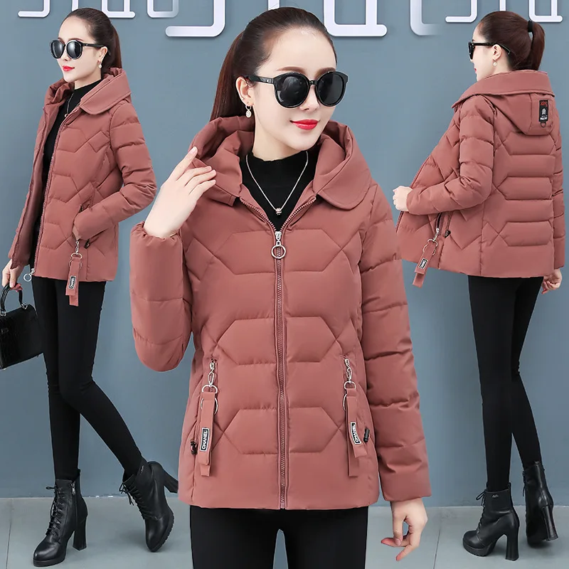 Women Parka Winter Warm Coat Short Down Jacket Korean Fashion Slim Fit Hooded Padded Jacket New