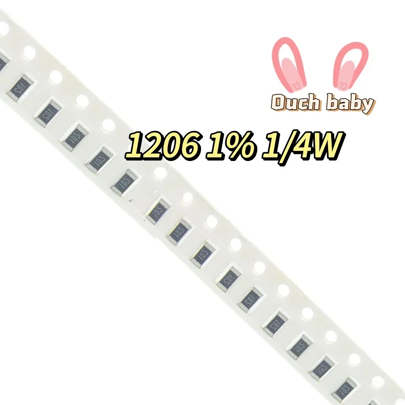 

100pcs 1206 1/4W 1% SMD Resistor 0R-10M 1R 10R 100R 150R 220R 330R 470R 1K 2.2K 4.7K 10K 47K 100K 1M 1 10 100 150 220 330-ohm