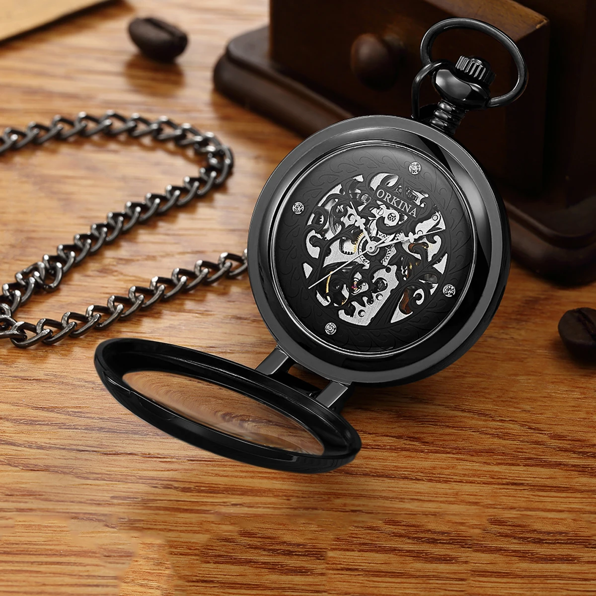 ,Mens Mechanical Pocket Watches Women Fob Chain Mens Exquisite Carving Dial Clock Luxury Fashion Quartz Pocket Watch Unisex Gift