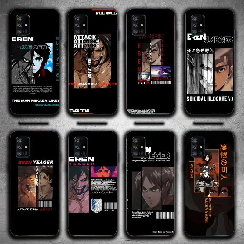 

Attack On Titan Eren Jaeger Phone Case For Samsung Galaxy S6 S7 Edge Plus S9 S20Plus S20ULTRA S10lite S225G S10 Note20ultra Case