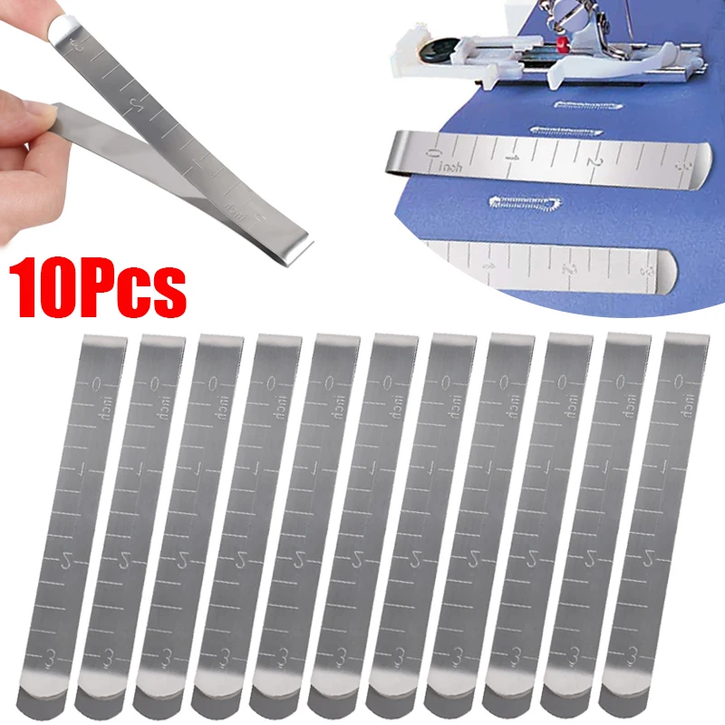 

10Pcs Metal Sewing Clips Stainless Steel Hemming Clips Fabric Measuring Ruler For Quilting Crimping Clips DIY Sewing Accessories