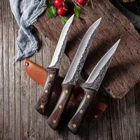 new professional forged boning knife set handmade chef knife kitchen knife slaughtering knife wooden handle knife cooking tools