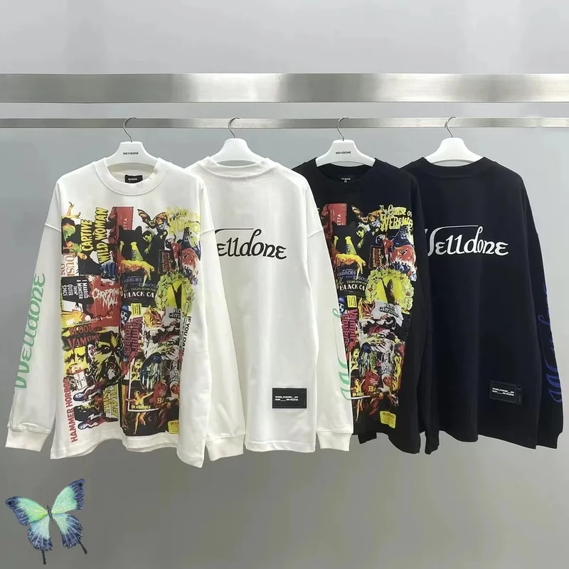 

We11done Movie Poster Graffiti Sweatshirt Welldone Fleece Pullovers