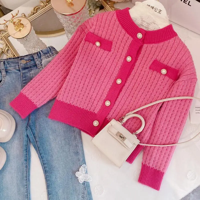 

New Baby Girls Fashion Clothing Elegant Jackets Children Birthday Party Cardigan Coat Sweater Girls Clothes Toddler Sweater