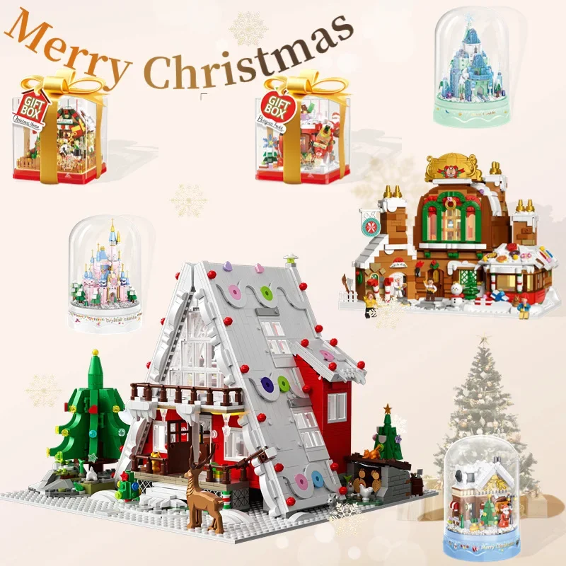 ZHEGAO строительные блоки Рождество Apple Snow House украшения кирпичи Juguetes игрушки