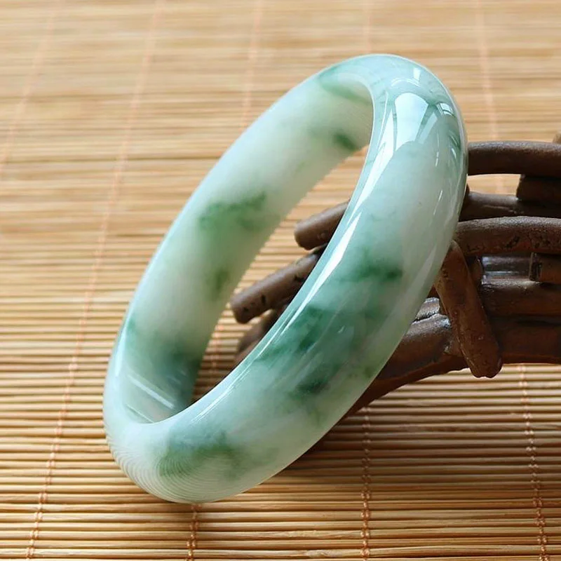 Браслеты из Мьянмы лес лед восковые виды голубой цветок нефрит Изумрудный
