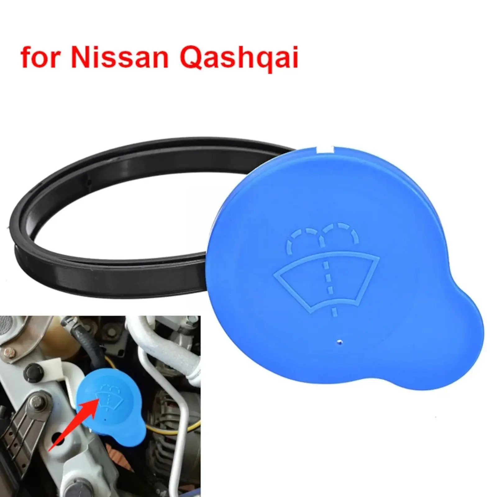 

28913JD00A For Nissan Qashqai J10 J11 2007 - 2019 Windscreen Wiper Washer Fluid Reservoir Tank Bottle Cover J8N7