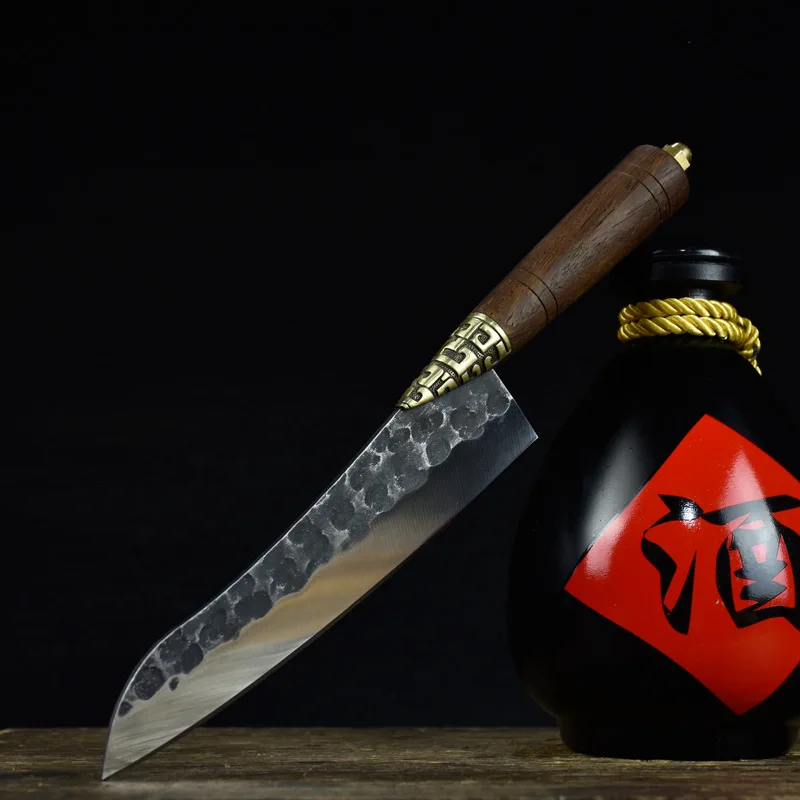 

02700 Household Kitchen Knife Slicing Knife Sharp Fruit Knife Longquan Hand Forged Chef Knife Household Kitchen Knife 7Cr17MOV