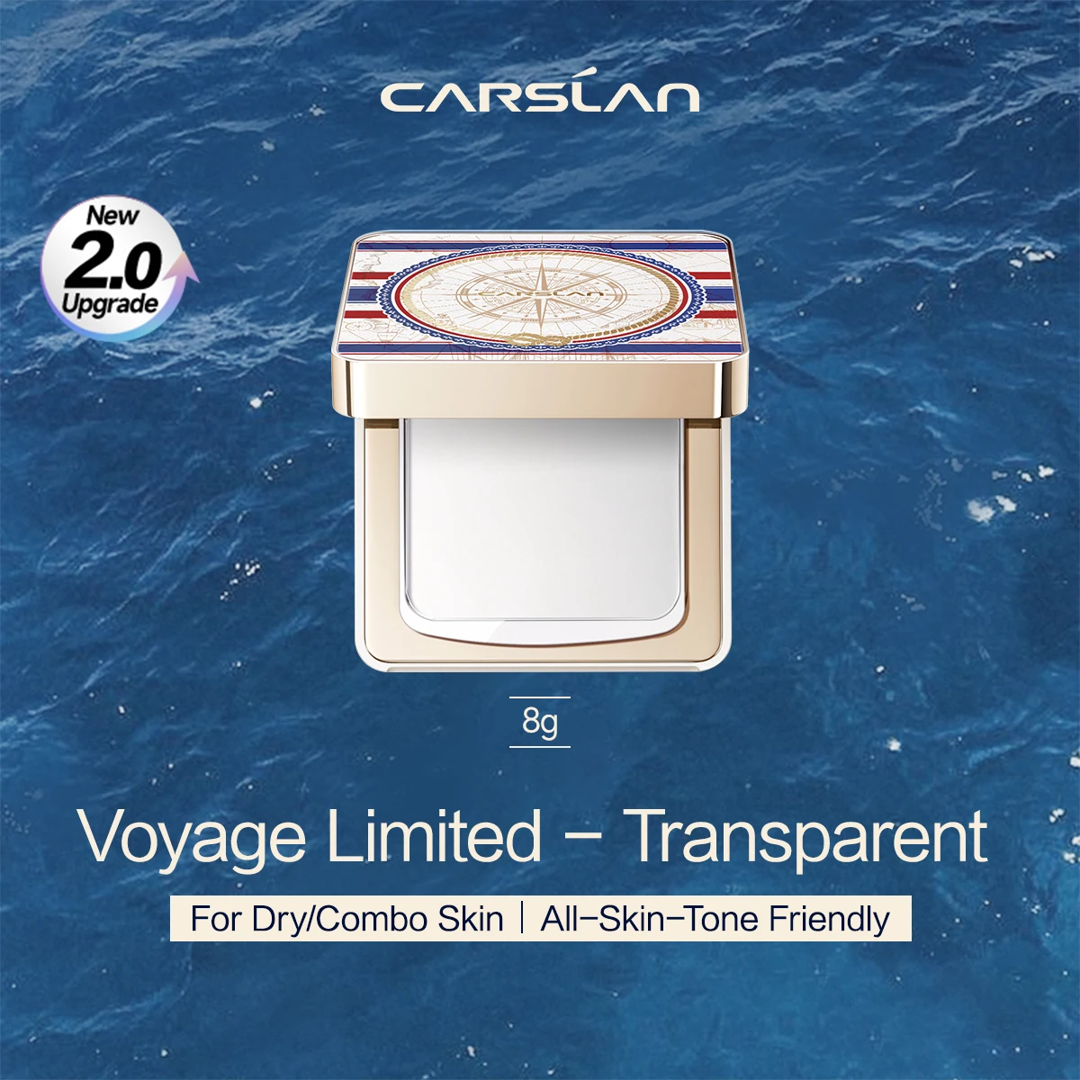 

CARSLAN Voyages Limited Black Magnet Soft Focus Pressed Powder Waterproof 24H Longlasting Oil Control Translucent Setting Powder