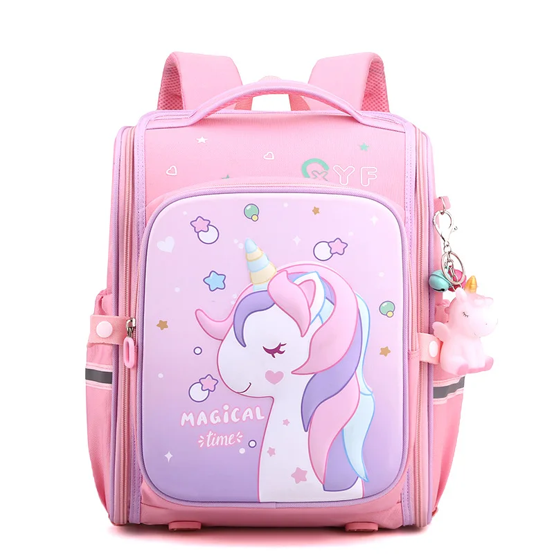 Drop Shipping School Bags Child Pink Unicorn Backpacks Kindergarten Student Cute Girls Children's Schoolbag Waterproof Kid