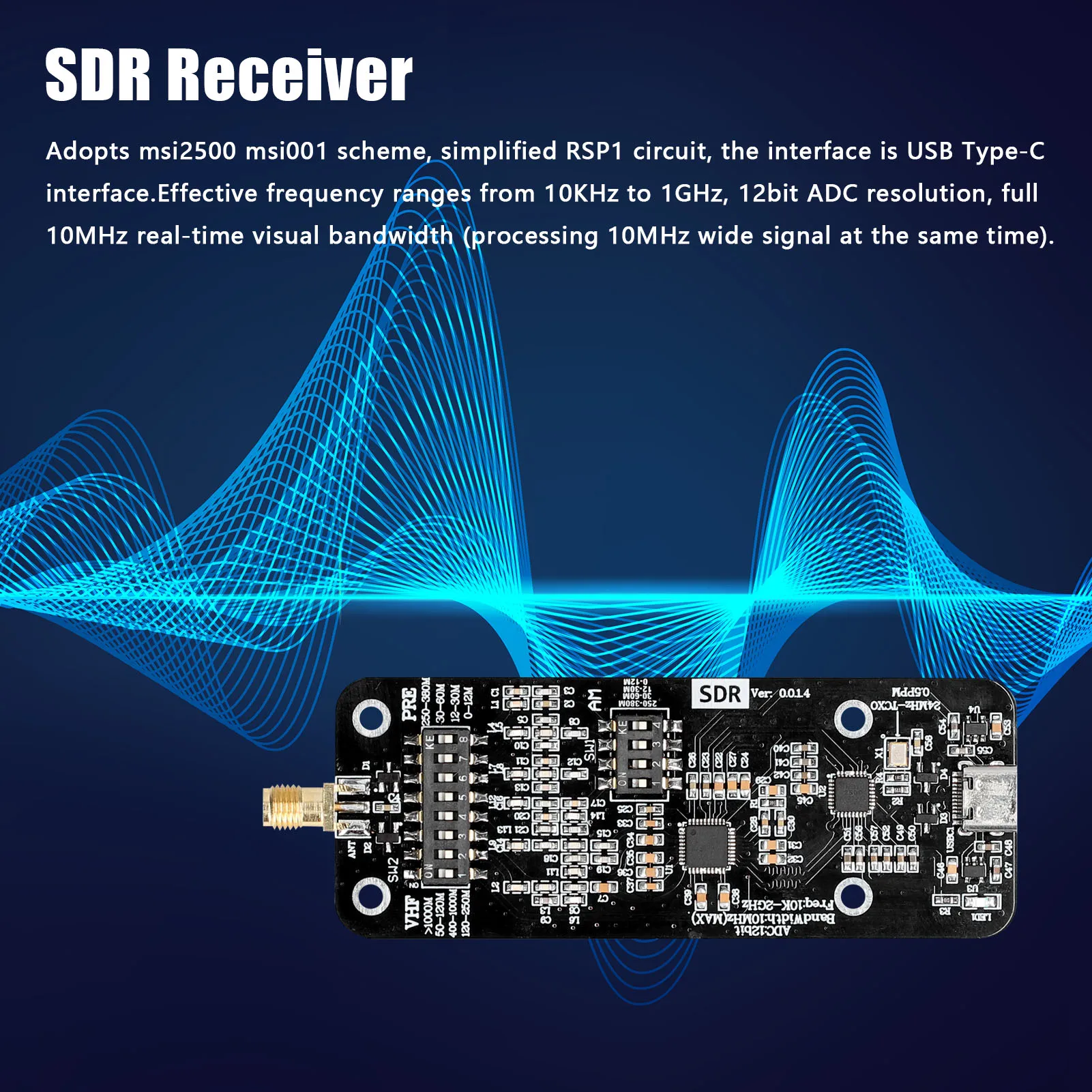 Приемник RSP1 Msi2500 Msi001 SDR 10 кГц-1 ГГц/10 кгц-2 ГГц приемник любительского радио схема