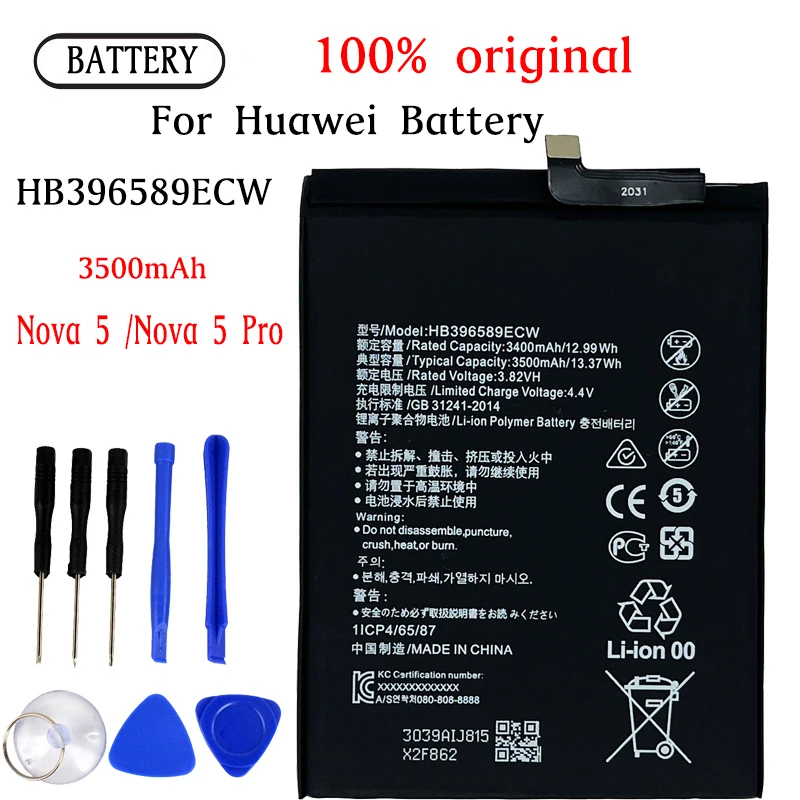 HB396589ECW Аккумулятор для HUAWEI nova5, nova5pro, nova 5 pro, детали для ремонта, оригинальные батареи для телефона