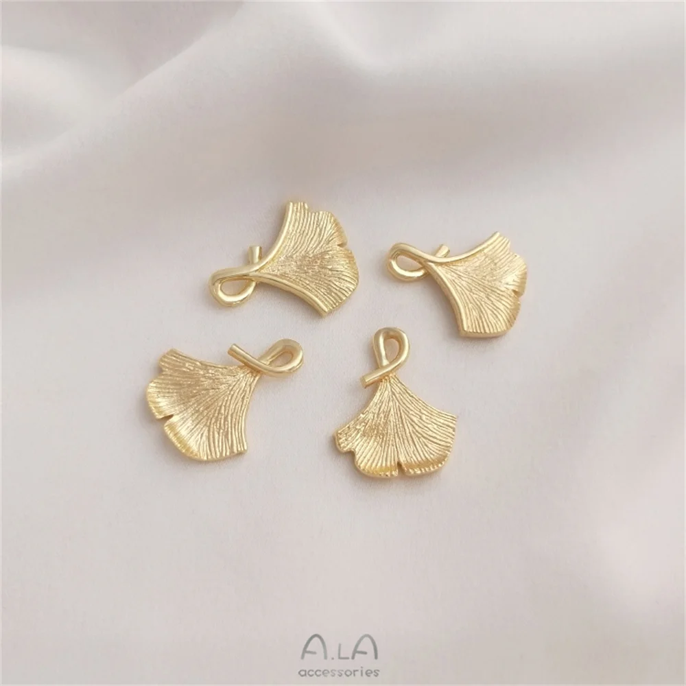 Купи 14K package real gold ginkgo leaf pendant tree leaf charm handmade diy bracelet necklace earrings jewelry pendant за 42 рублей в магазине AliExpress