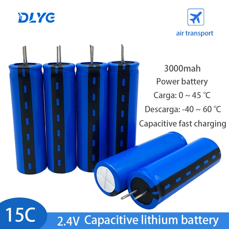 Batería de titanato de litio de 2,4 V, 18650, 3000mAh15C, recargable, carga y descarga rápida, vehículo eléctrico de Alta tasa, baja temperatura