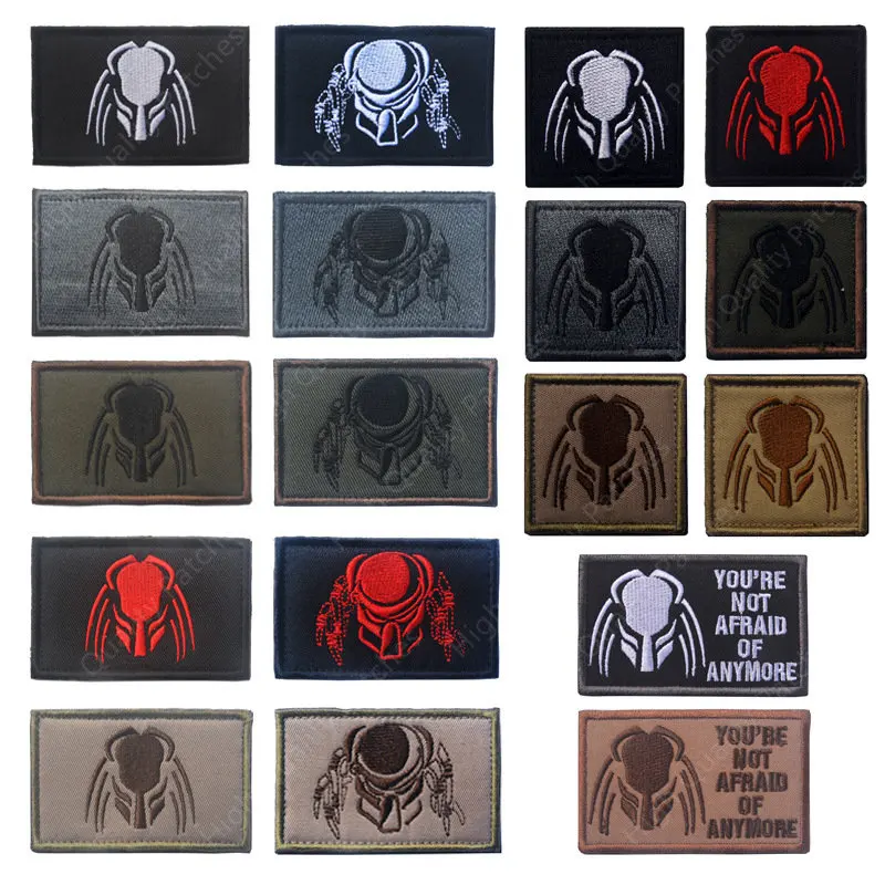 

Spetsnaz Predators Helmet Vest Suits Patches Predator Face USA Army Black Ops SWAT Badge Patch for Clothes Sewing Hook and Ring