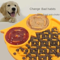 owl shape silicone bowl dog lick mat slow feeding food bowl for small medium dogs puppy cat treat feeder dispenser pet supplies