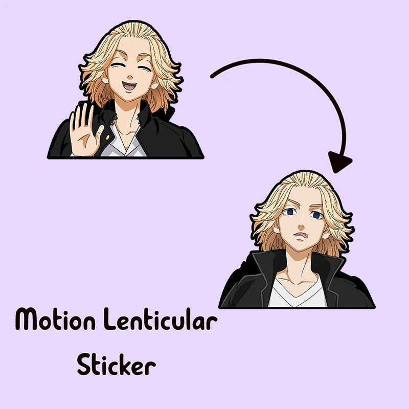 

Mikey Car Sticker Tokyo Revengers Motion Sticker Anime Lenticular Sticker Waterproof Decals for Cars,Laptop, Refrigerator, Etc