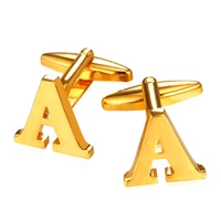 collare a f alphabet cufflinks for mens goldsilver color cuff links letter a to f men cufflinks high quality c104