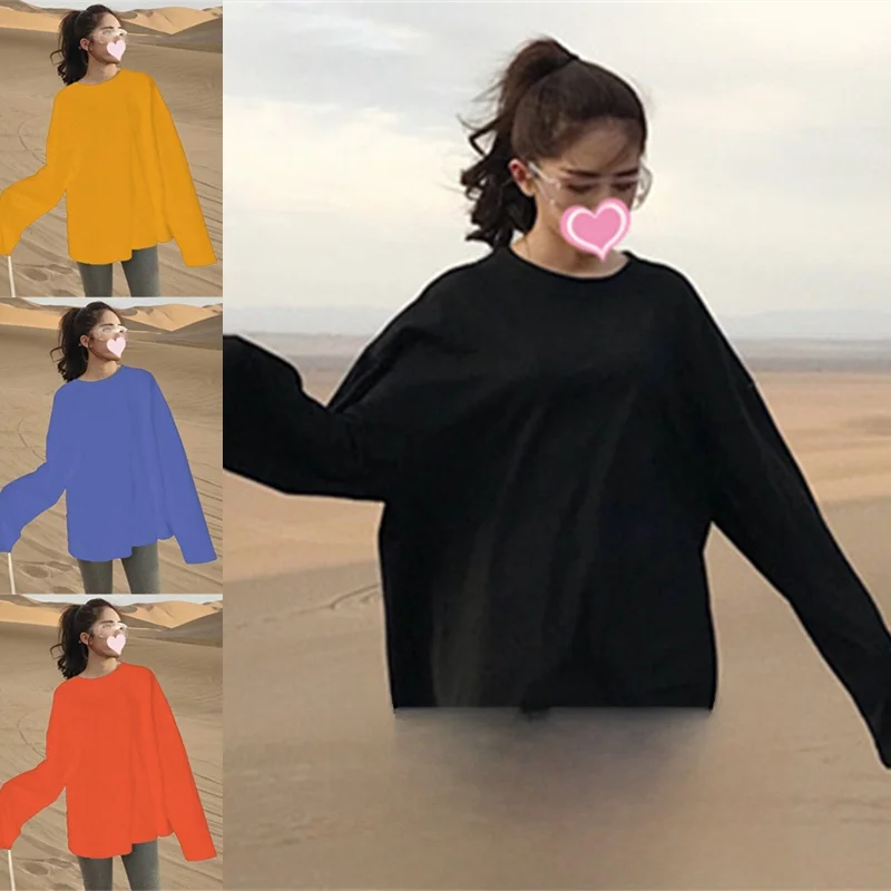 Рубашка с длинными рукавами Женская весенне-осенняя внутренняя одежда Черная