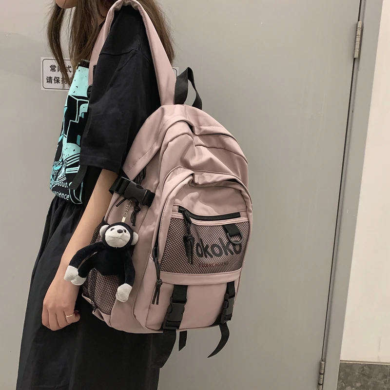 

Women Fashion Waterproof Plaid Backpack Backbag School For Teenage Nylon Bagpack Shoulder Bag Girls Mochila Travel