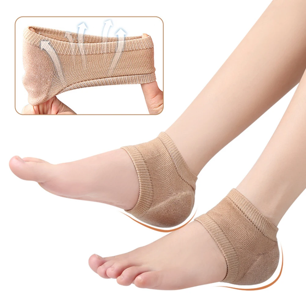 1Pair Heel Protectors Socks Anti Crack Feet Massager Tool Silicone Moisturizing Gel Heel Socks Men Women Insert Sock Foot Care