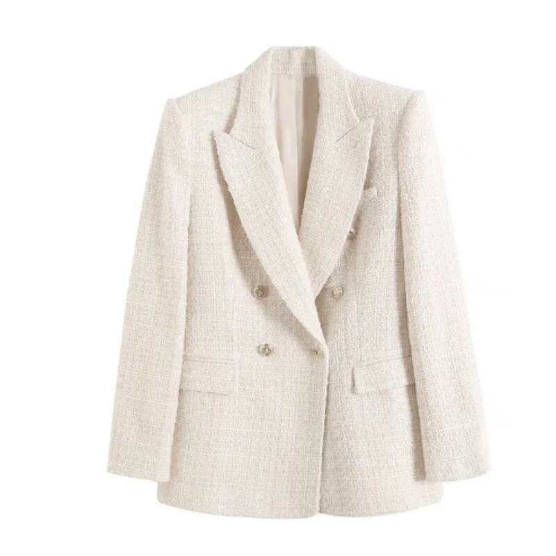 Женский повседневный пиджак ранней осени 2024 новый белый темпераментный