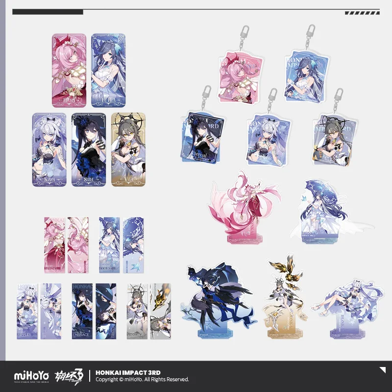 Фото Sunsyea Honkai Impact 3rd Официальный товар miHoYo Оригинальная серия SFXC Брелок с акриловой подставкой Брелок Значок Elysia Fu Hua №1