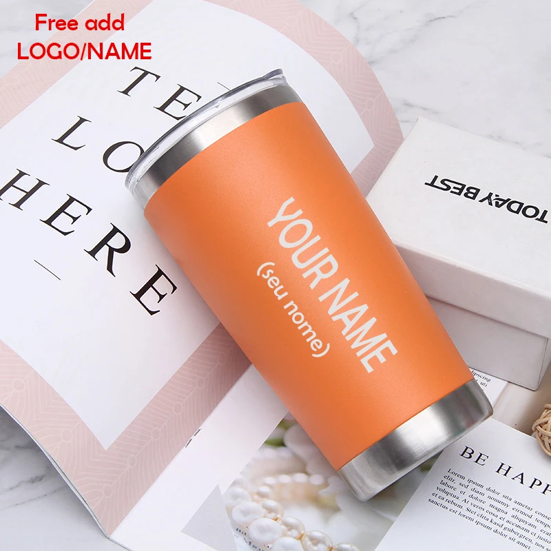 

Custom Name Thermal Mug Beer Cups Stainless Steel Thermos for car Tea Coffee Water Bottle Vacuum Insulated Leakproof With Lids