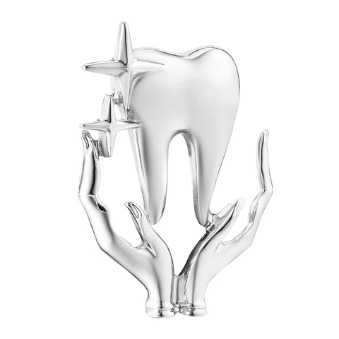 Металлическая брошь зуб Dentisit