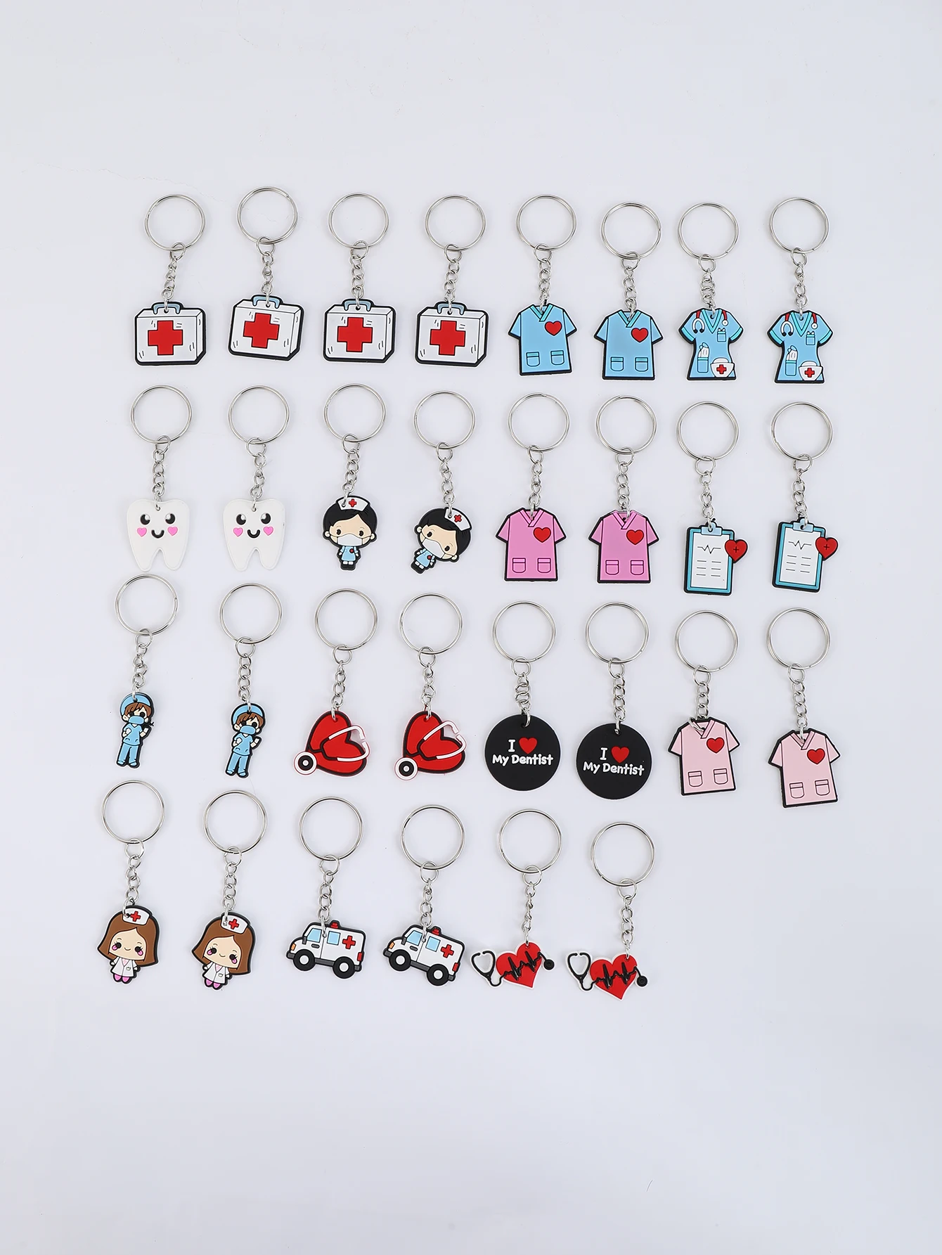 30 шт. ПВХ мультяшная медицинская серия брелок для ключей декоративный подарки на