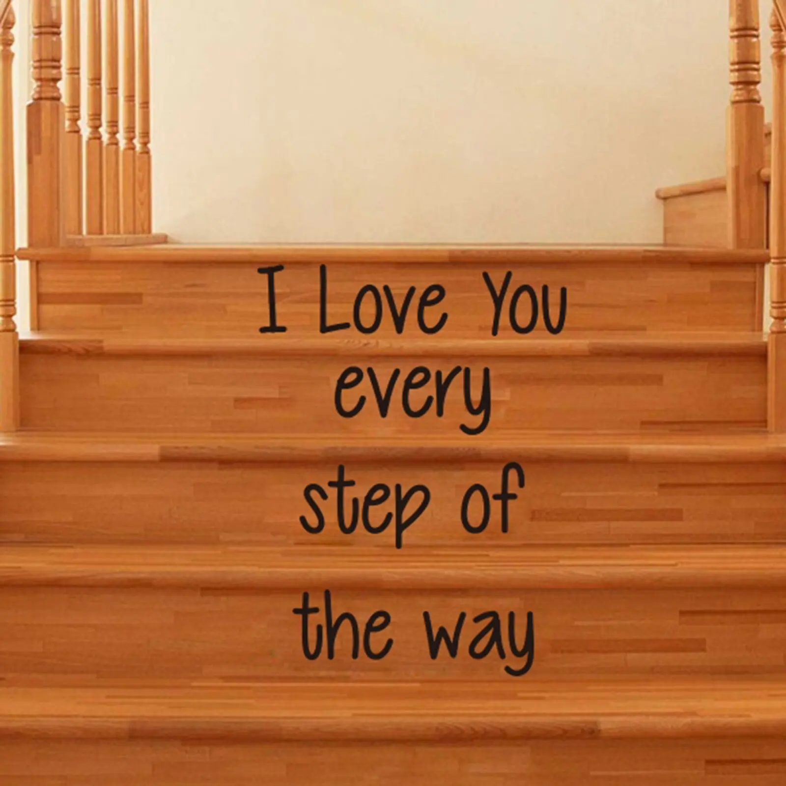 Виниловая настенная наклейка Я люблю тебя на каждом этапе лестницы