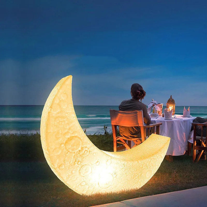 Уличная Светодиодная лампа в виде Луны для двора украшение кемпинга спальни