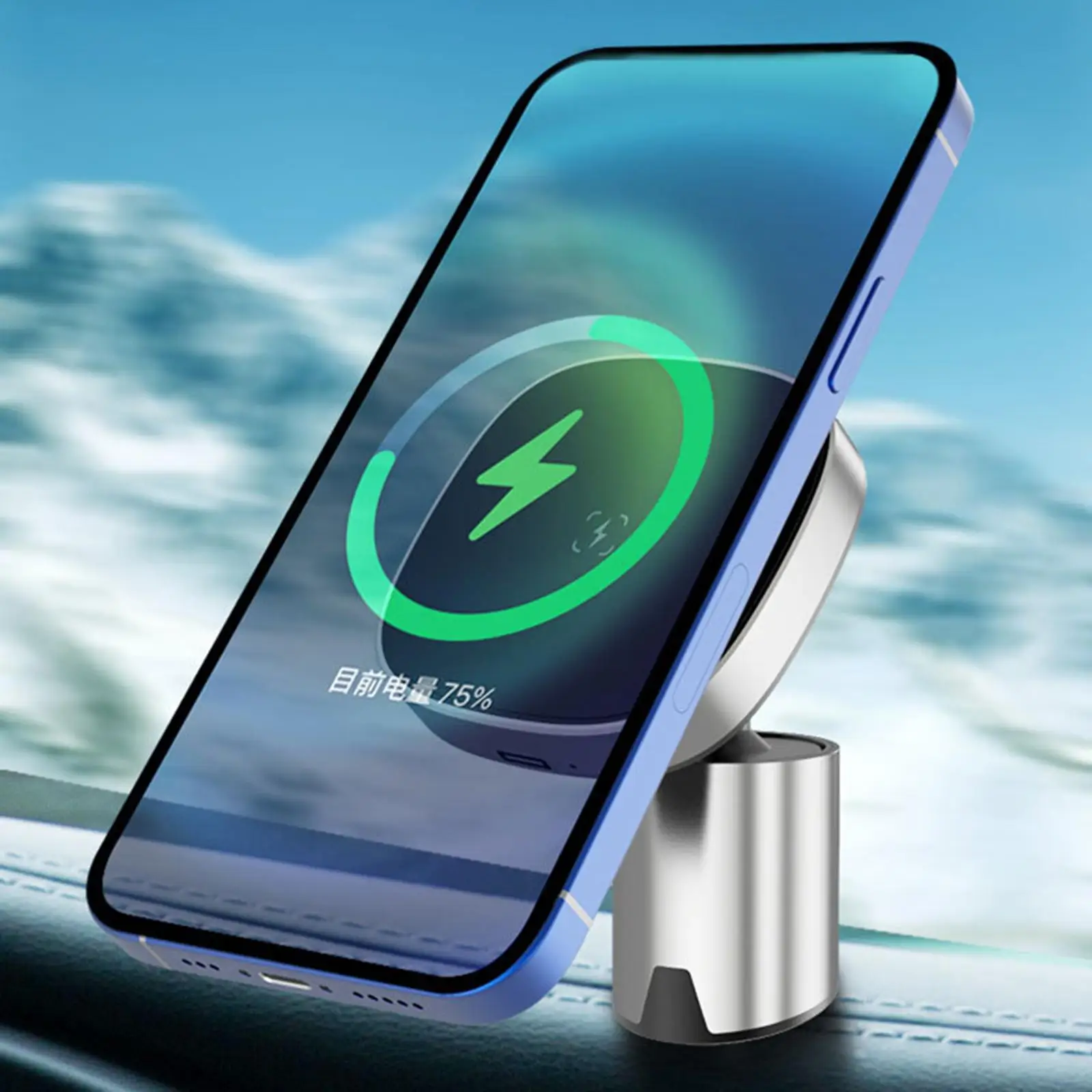 

Car Phone Mount Holder Magnetic Fast Charge 360 Degree Rotating for Phone 12