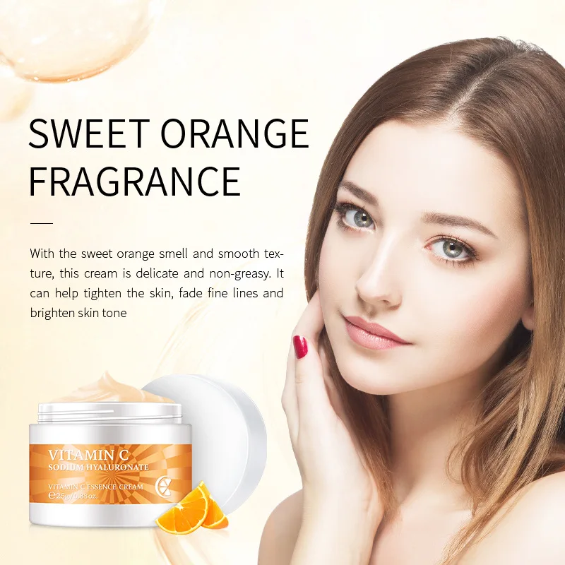 

Face Cream Moisturizing Anti-Oxidation Anti-Aging Anti-Wrinkle Nourish Repair Brighten Hyaluronic Acid Vitamin C Skin Care 25g