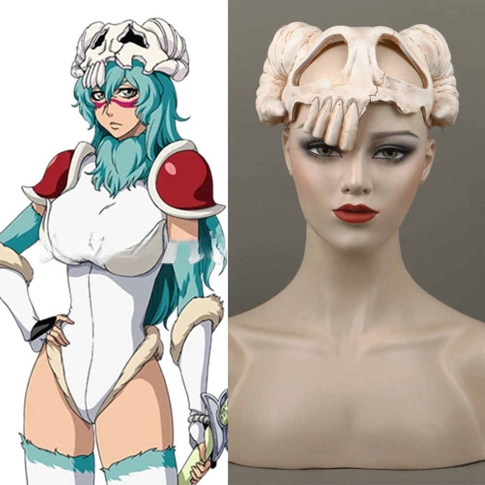 

Аниме маски отбеливатель тысяча лет кровавые войны Neliel шлем козий Рог Череп Маска латекс Хэллоуин аксессуары