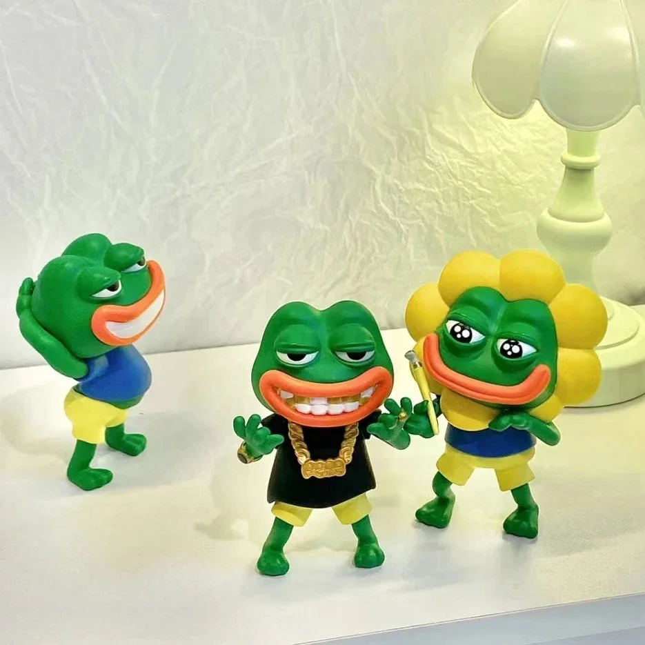 Фото PEPE The Frog Money Player Series глухая коробка фигурки, игрушки, игры, богатые лягушки, модная фигурка, декоративная модель №1