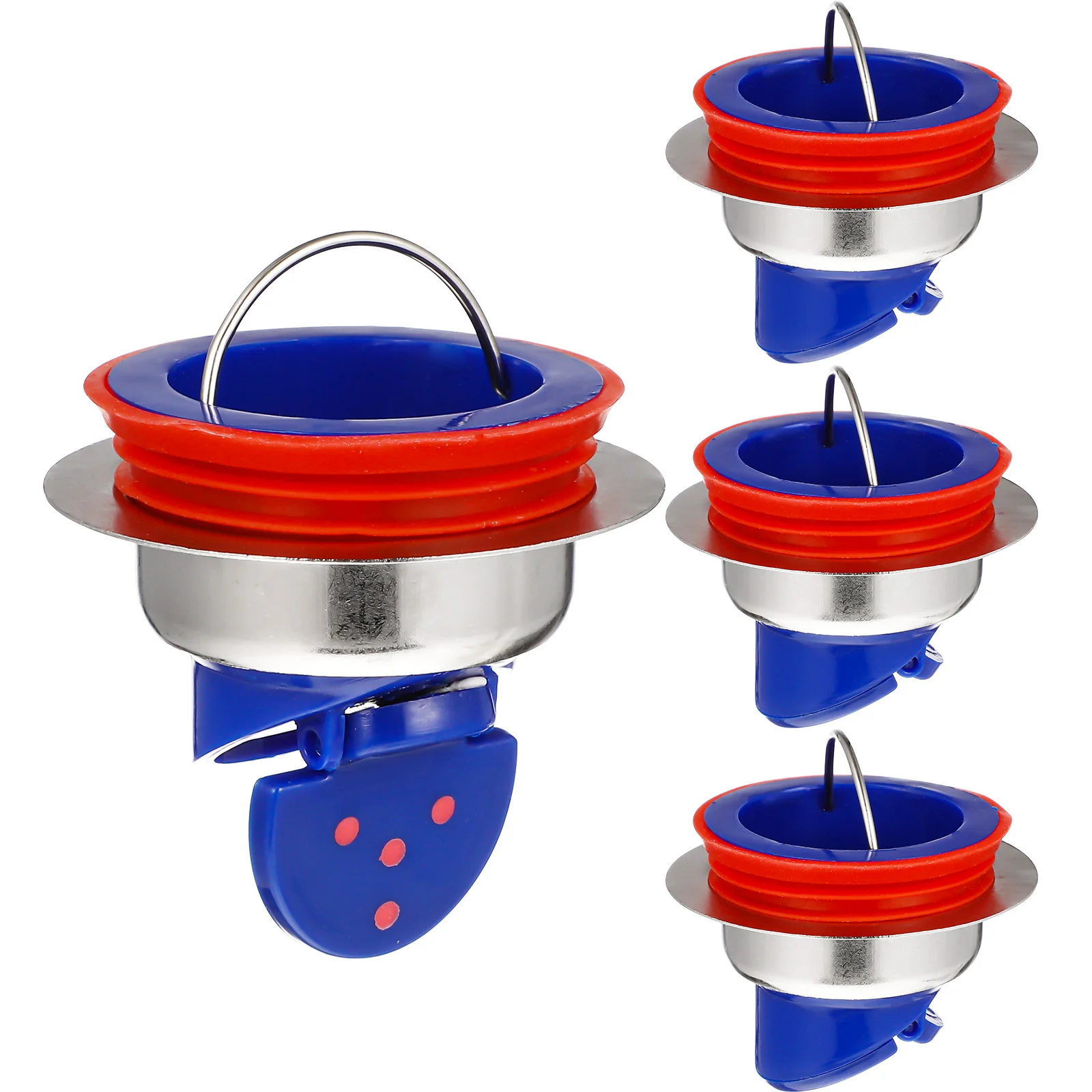 

4 PCS Floor Drain Cover One Way Valve Wash Basin Sink Drainage Insert Odor Proof Core Tub Leak Preventer Guard