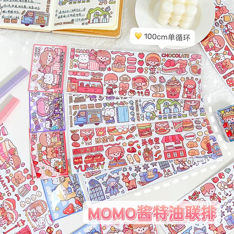 

40 pcs/lot Creative Animal Girl Stickers Cute Diary Scrapbooking Label Stationery Sticker gift School Supplies