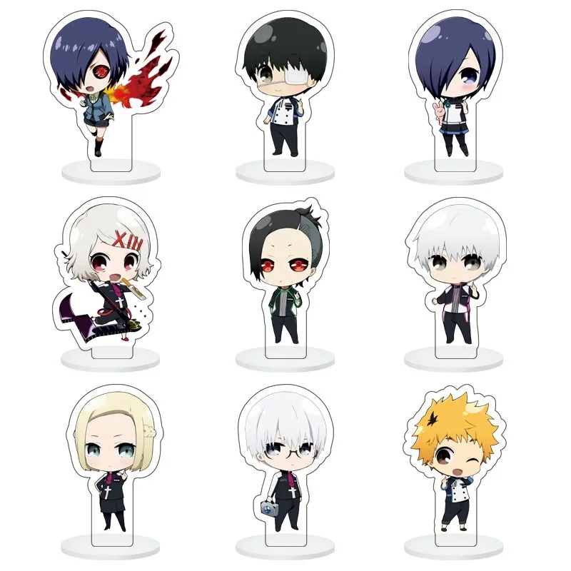 

Anime Tokyo Ghoul Figure Stand Plate Keychain Kawaii Cosplay Accessories Prop Christmas Gift