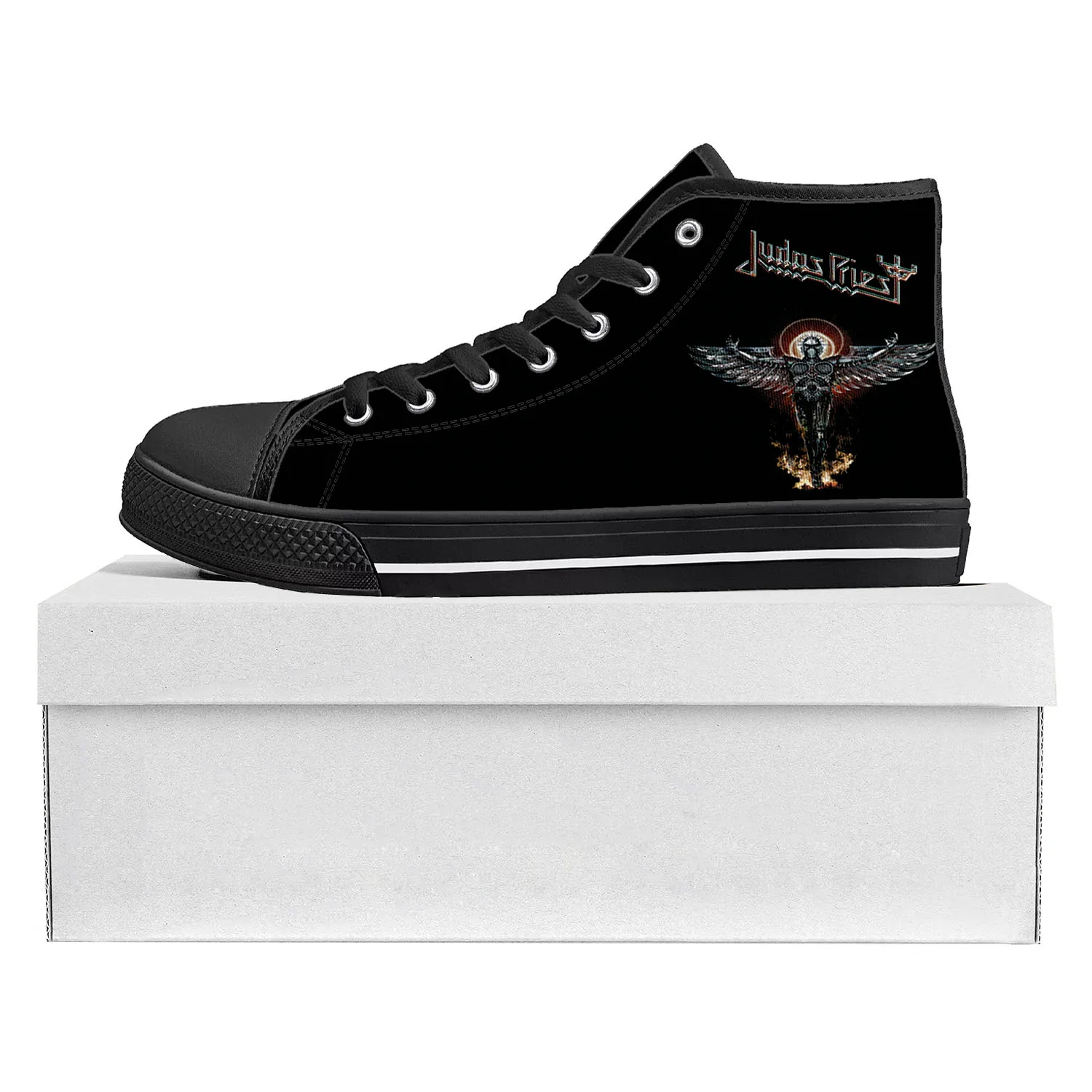 Judas Priest Heavy Metal Rock Band High Top High Quality Sneakers Mens Womens Teenager Canvas Sneaker Couple Shoe Custom Shoe