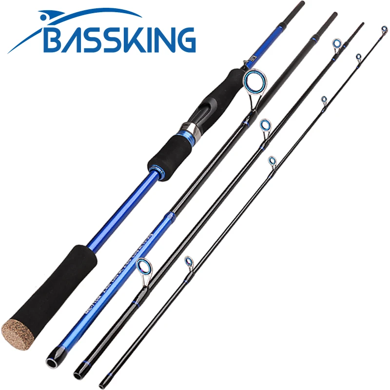 

BASSKING 2.1m 2.4m 2.7m Spinning Fishing Rod 4 Section Medium Power Carbon Fiber Lure Rod for Saltwater EVA Handle Fishing Pole