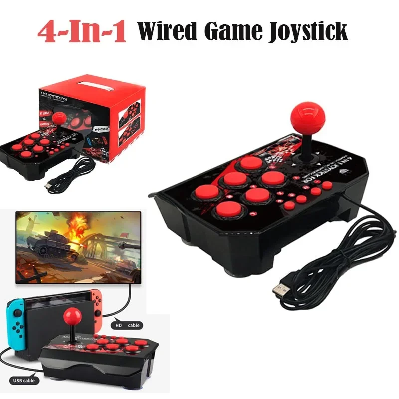 4-в-1 Проводная USB-аркадная Станция В Стиле Ретро