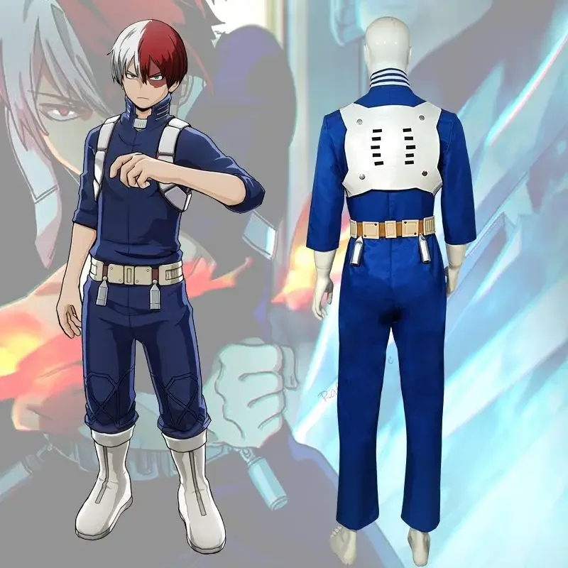 Аниме Герой Shoto Todoroki Boku no Мужчины Женщины Косплей Костюм Топ Брюки Пояс Хэллоуин
