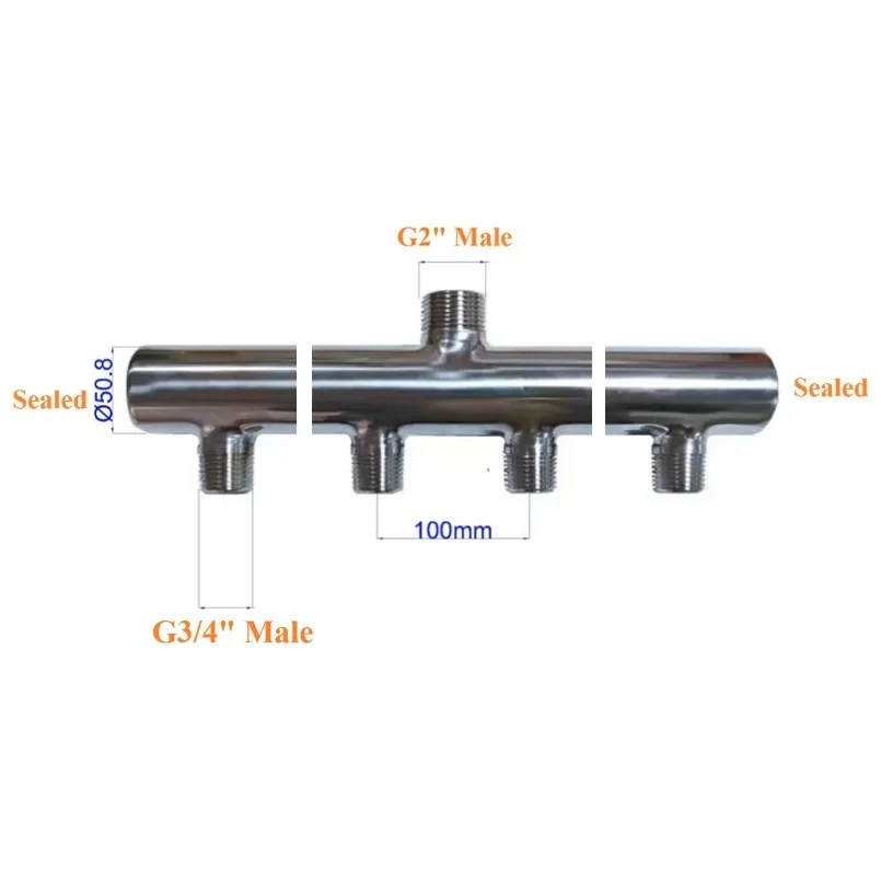 

1 шт., коллектор для орошения труб из нержавеющей стали 304, 2-10 портов