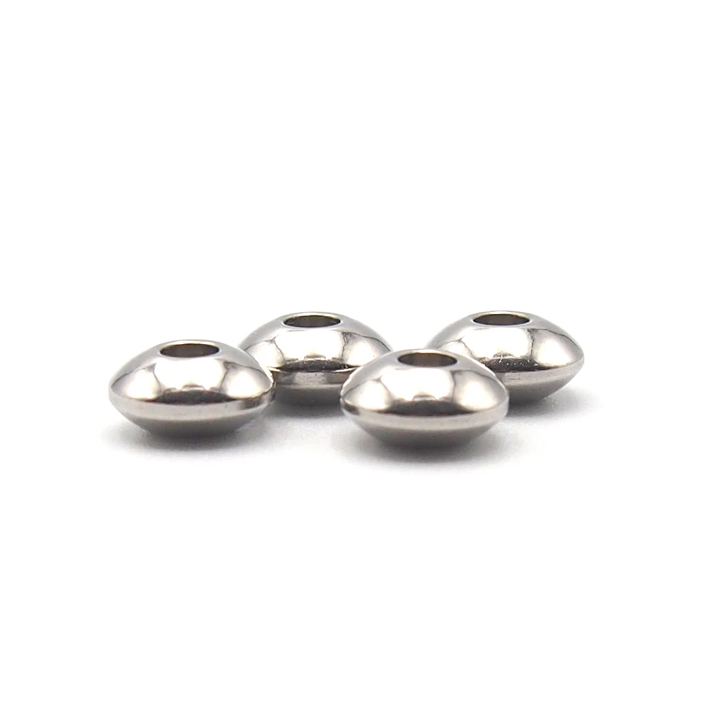 Seasha 50pcs 7/8mm 316L Stainless Steel Jewelry Making DIY Disc Shape Necklace Bracelet Spacer Metal Loose Beads