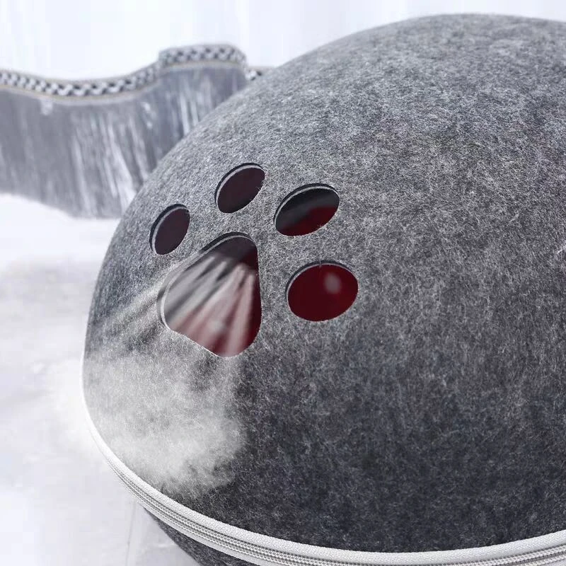 Кровать для кошек Съемная кровать из натурального фетра Дышащая пещера