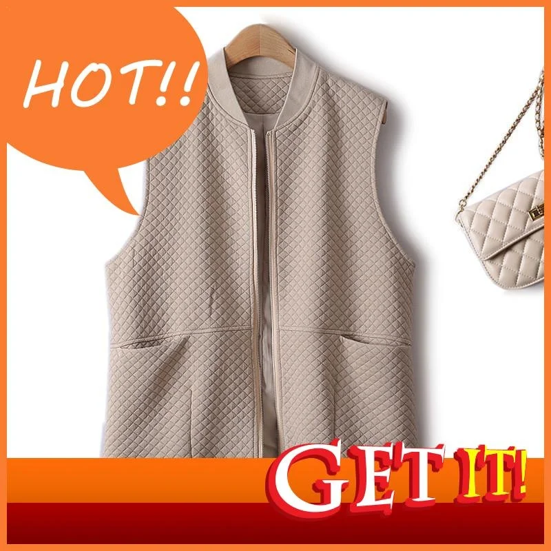 

Осенние куртки для женщин 2023 облегающий кардиган на молнии с воротником-стойкой маленький клетчатый с карманами Повседневный модный жилет для женщин 4XL