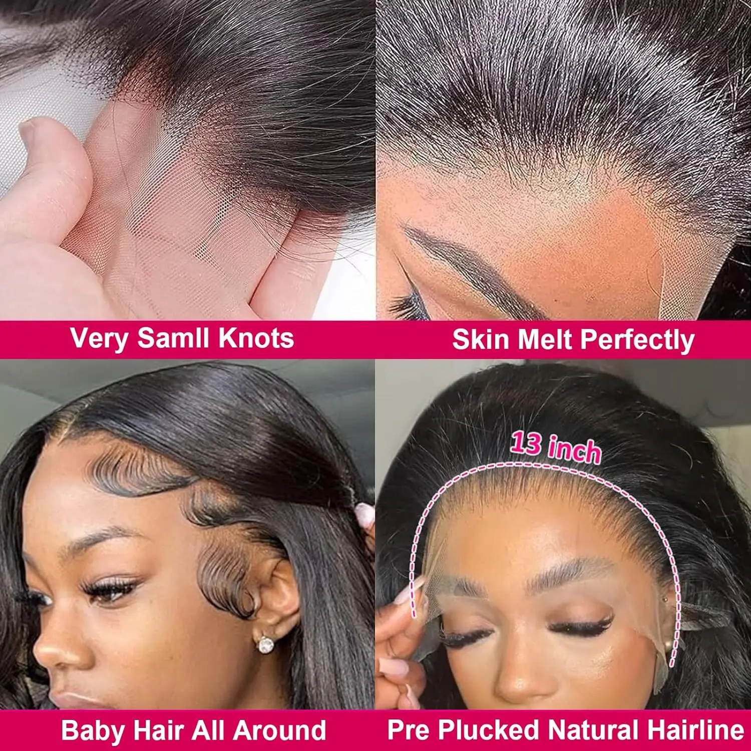 200 Плотность 13x6 13x4 HD Прозрачный объемный волнистый парик фронта шнурка