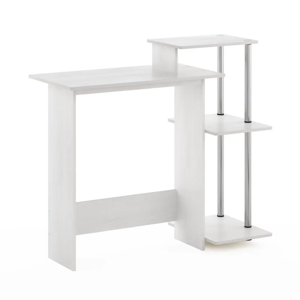 

Efficient Home Laptop Notebook Computer Desk, White Oak, Stainless Steel Tubes